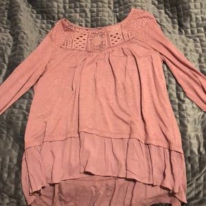 Knox Rose dusty rose long sleeve blouse top